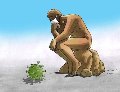 Cartoon: korodumac (medium) by Lubomir Kotrha tagged coronavirus,world,money,people,pandemics
