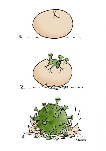 Cartoon: korona (medium) by Lubomir Kotrha tagged coronavirus,covid,19,pandemics