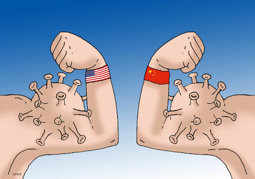 Cartoon: korosvaly (medium) by Lubomir Kotrha tagged coronavirus,covid,19,pandemics