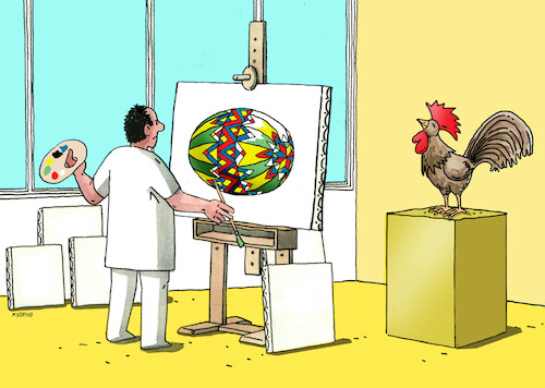 Cartoon: kralokohut (medium) by Lubomir Kotrha tagged easter,eggs,easter,eggs