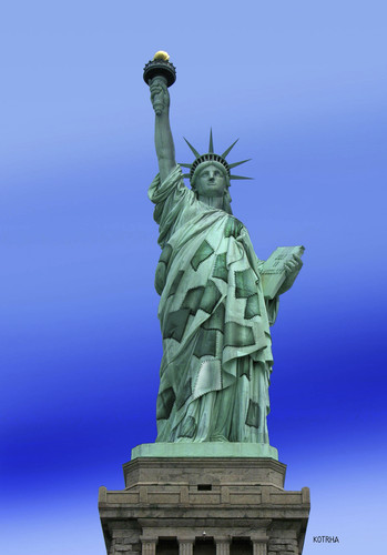 Cartoon: liberty04 (medium) by Lubomir Kotrha tagged usa,crisis,liberty,default