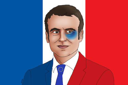 Cartoon: macroeu (medium) by Lubomir Kotrha tagged euro,elections,france,macron