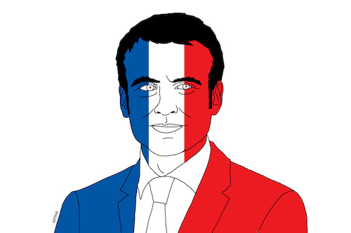 Cartoon: macronpresident (medium) by Lubomir Kotrha tagged president,elections,france,macron,emmanuel,le,pen,marine,eu,world