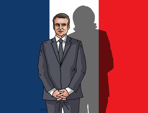 Cartoon: macrotien (medium) by Lubomir Kotrha tagged france,elections,macron,le,pen,france,elections,macron,le,pen