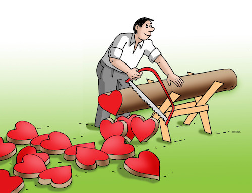Cartoon: majdrevo (medium) by Lubomir Kotrha tagged may,love,woman,man,may,love,woman,man