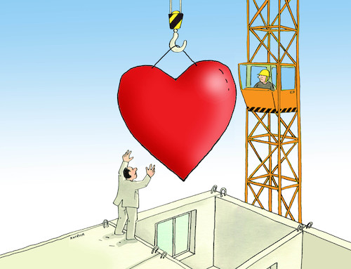 Cartoon: majstavba (medium) by Lubomir Kotrha tagged may,love,woman,man,may,love,woman,man