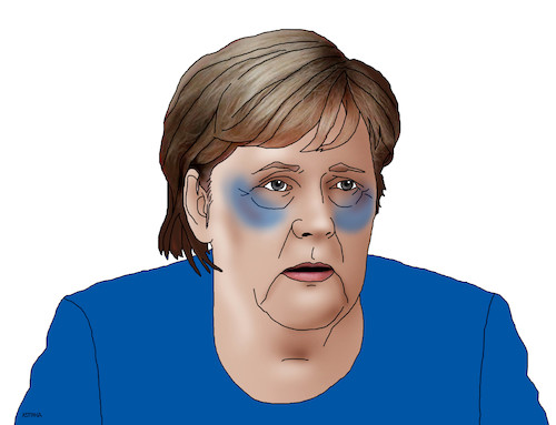 Cartoon: merkel10 (medium) by Lubomir Kotrha tagged angela,merkel,cdu,germany,euro,dollar