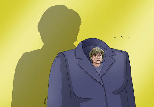 Cartoon: merkelmerkel (medium) by Lubomir Kotrha tagged angela,merkel,cdu,germany,euro,dollar