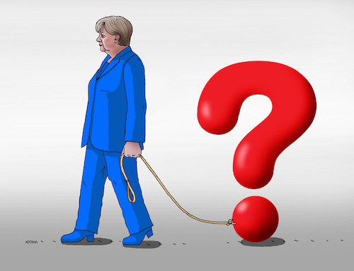 Cartoon: merkelotaznik (medium) by Lubomir Kotrha tagged angela,merkel,cdu,germany,euro,dollar