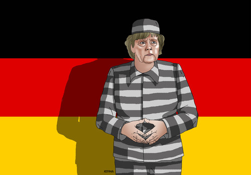 Cartoon: merkeltrest (medium) by Lubomir Kotrha tagged angela,merkel,germany,imigrants,welcome