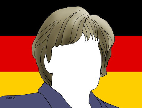 Cartoon: merkend (medium) by Lubomir Kotrha tagged angela,merkel,cdu,germany,euro,dollar