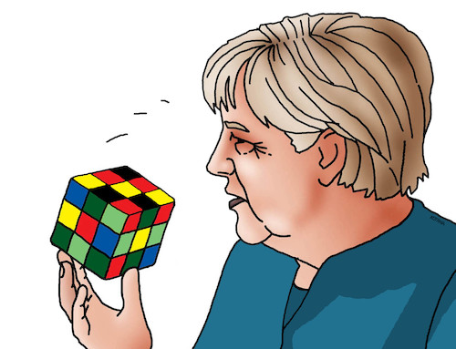 Cartoon: merkocka (medium) by Lubomir Kotrha tagged angela,merkel,cdu,germany,euro,dollar