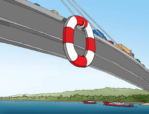 Cartoon: mostsos (medium) by Lubomir Kotrha tagged bridges
