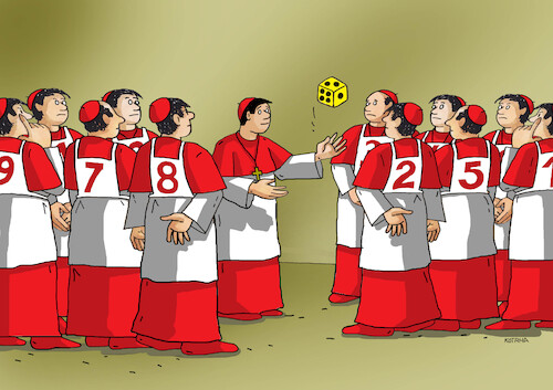 Cartoon: new pope - election of the pope (medium) by Lubomir Kotrha tagged new,pope,election,of,the,new,pope,election,of,the