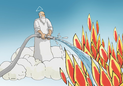 Cartoon: notre-dame (medium) by Lubomir Kotrha tagged notre,dame,paris,france,fire