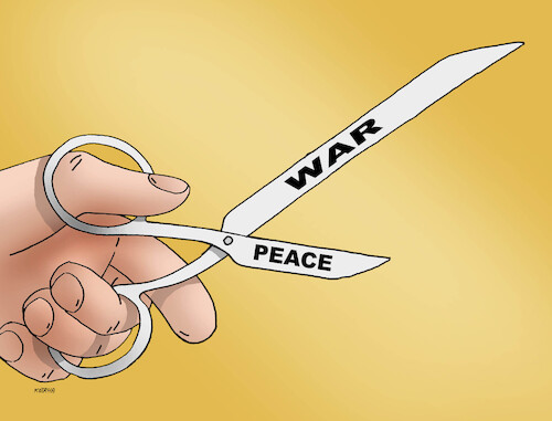 Cartoon: nozpeace (medium) by Lubomir Kotrha tagged peace,war,peace,war