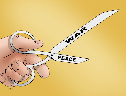 Cartoon: nozpeace (medium) by Lubomir Kotrha tagged peace,war,peace,war