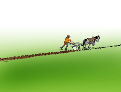 Cartoon: orba (medium) by Lubomir Kotrha tagged border,ploughman,plowing,border,ploughman,plowing