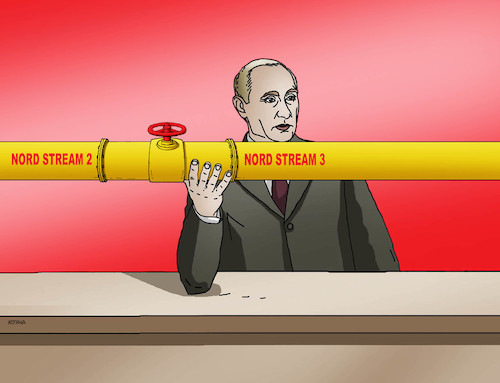 Cartoon: outinstream (medium) by Lubomir Kotrha tagged meeting,angela,merkel,vladimir,putin,germany,russia,north,stream,gas,euro,ruble,dollar