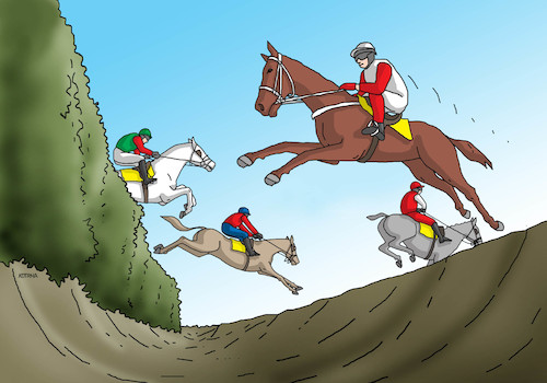 Cartoon: pardubic3 (medium) by Lubomir Kotrha tagged horses,racing