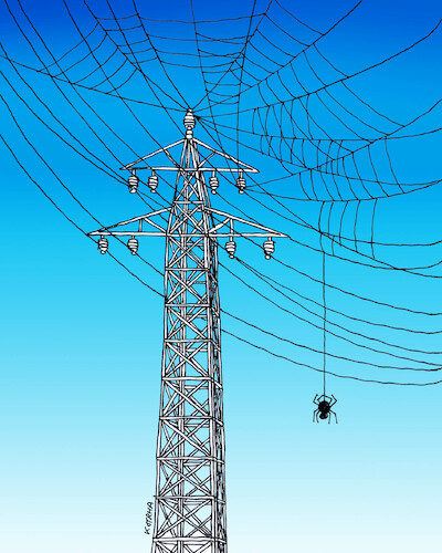 Cartoon: pavustoziar (medium) by Lubomir Kotrha tagged electricity,power,electricity,power