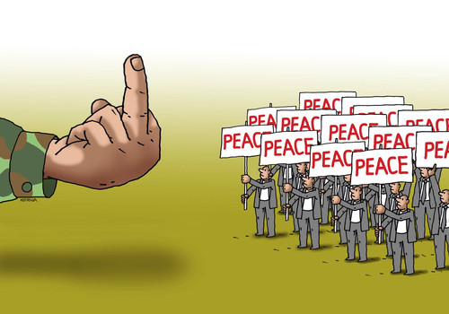 Cartoon: peacepeace (medium) by Lubomir Kotrha tagged peace,war,usa,nato,eu,russia,ukraine,putin,obama