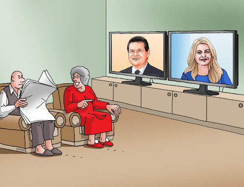 Cartoon: prezitele (medium) by Lubomir Kotrha tagged slovak,presidential,election,first,round