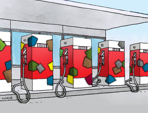 Cartoon: pumpzaplat26 (medium) by Lubomir Kotrha tagged problems,oil,gasoline,diesel,war,problems,oil,gasoline,diesel,war
