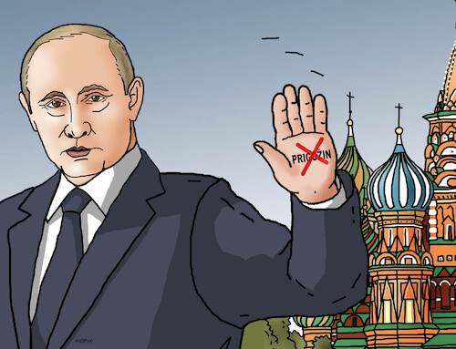Cartoon: putdlan (medium) by Lubomir Kotrha tagged putin,prigozhin,russia,wagner,rebellion,putin,prigozhin,russia,wagner,rebellion