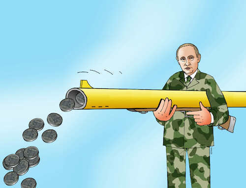 Cartoon: putistrelec (medium) by Lubomir Kotrha tagged russia,putin,gas,oil,ruble,the,war,ukraine,russia,putin,gas,oil,ruble,the,war,ukraine