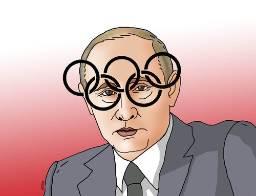 Cartoon: putolymp (medium) by Lubomir Kotrha tagged russian,athletes,doping,and,the,olympics