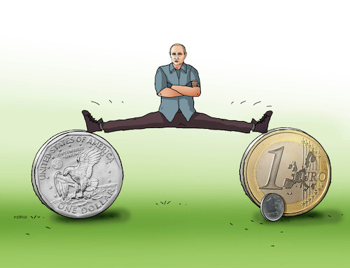 Cartoon: putrubel24 (medium) by Lubomir Kotrha tagged putin,russia,economy,putin,russia,economy