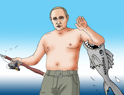 Cartoon: putryba23 (medium) by Lubomir Kotrha tagged putin,prigozhin,russia,wagner,rebellion,putin,prigozhin,russia,wagner,rebellion