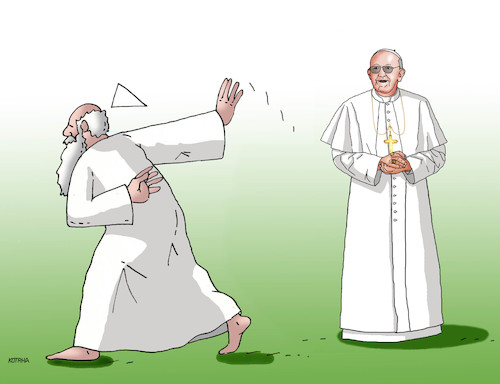 Cartoon: radsejminic18 (medium) by Lubomir Kotrha tagged god,church,papst