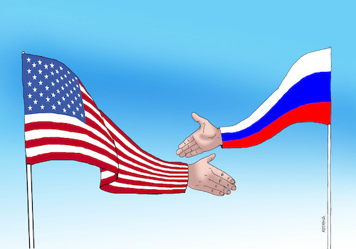 Cartoon: rusflags (medium) by Lubomir Kotrha tagged biden,putin,usa,russia,biden,putin,usa,russia