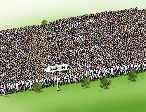 Cartoon: sastin (medium) by Lubomir Kotrha tagged vatican,pope,francis,visit,slovakia,vatican,pope,francis,visit,slovakia