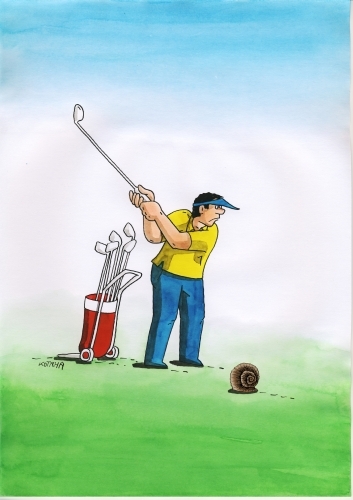 Cartoon: slimogolf (medium) by Lubomir Kotrha tagged humor