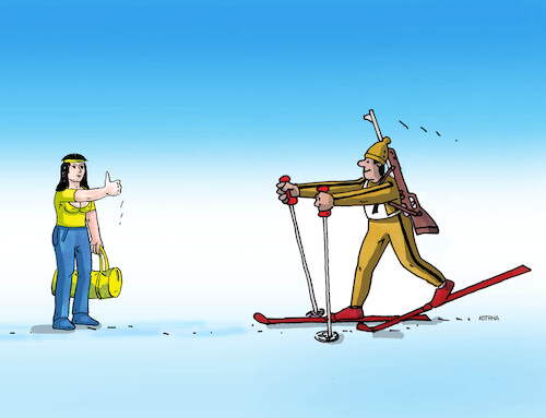 Cartoon: stoplyz (medium) by Lubomir Kotrha tagged italy,winter,olympics,italy,winter,olympics