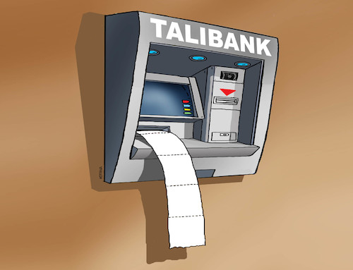 Cartoon: talibank (medium) by Lubomir Kotrha tagged afganistan,taliban,usa,war,afganistan,taliban,usa,war