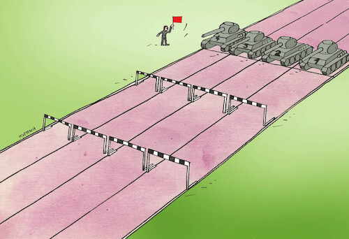 Cartoon: tankodrom22 (medium) by Lubomir Kotrha tagged war,russia,ukraine,putin,zelenskyj,world,peace,war,russia,ukraine,putin,zelenskyj,world,peace