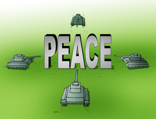 Cartoon: tankpeace (medium) by Lubomir Kotrha tagged peace,war,peace,war