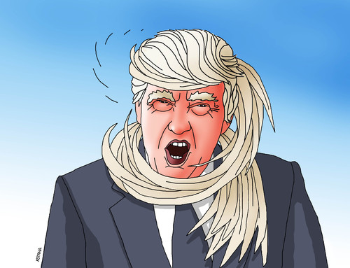 Cartoon: trumphair (medium) by Lubomir Kotrha tagged donald,trump,usa,president,election,white,house