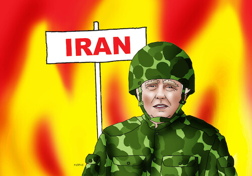 Cartoon: trumpiran (medium) by Lubomir Kotrha tagged usa,iran,israel,trump,usa,iran,israel,trump