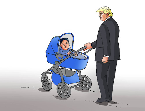 Cartoon: trumpkim (medium) by Lubomir Kotrha tagged trum,kim