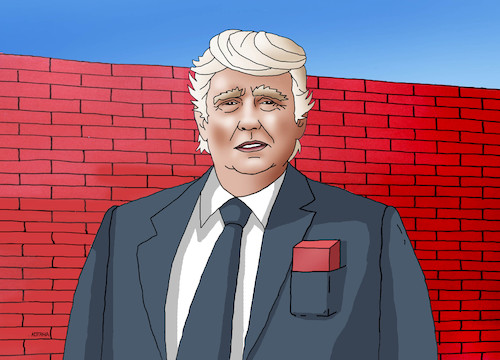 Cartoon: trumpmurar (medium) by Lubomir Kotrha tagged donald,trump,usa,mexico,walls