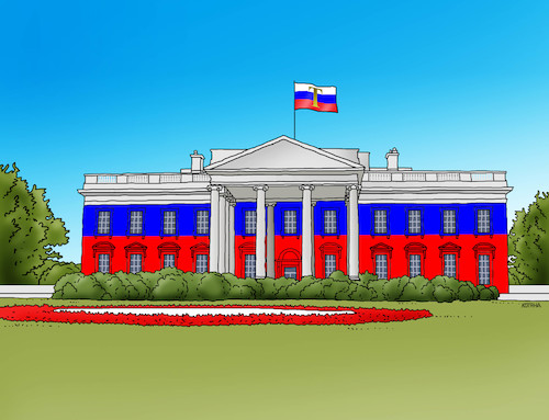 Cartoon: trumprus (medium) by Lubomir Kotrha tagged donald,trump,president,usa,white,house,washington