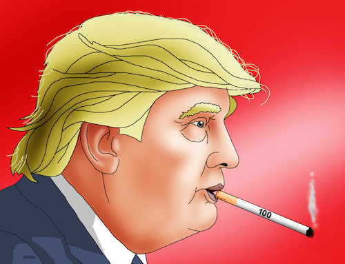 Cartoon: trumpstovka (medium) by Lubomir Kotrha tagged usa,president,donald,trump,hundred,days