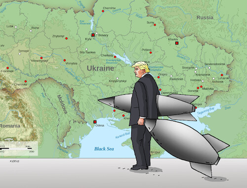 Cartoon: trumpukr25 (medium) by Lubomir Kotrha tagged usa,ukraine,trump,macron,merz,starmer,war,weapons,usa,ukraine,trump,macron,merz,starmer,war,weapons