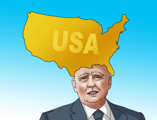 Cartoon: trumpusa (medium) by Lubomir Kotrha tagged hillary,clinton,donald,trump,usa,elections