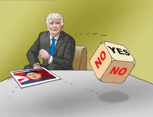 Cartoon: trumpyesno (medium) by Lubomir Kotrha tagged trump,kim